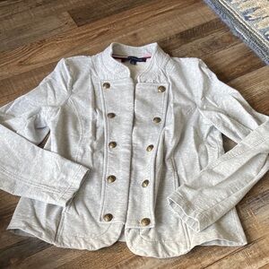 Tommy Hilfiger grey cotton sweatshirt type blazer with bronze buttons size med